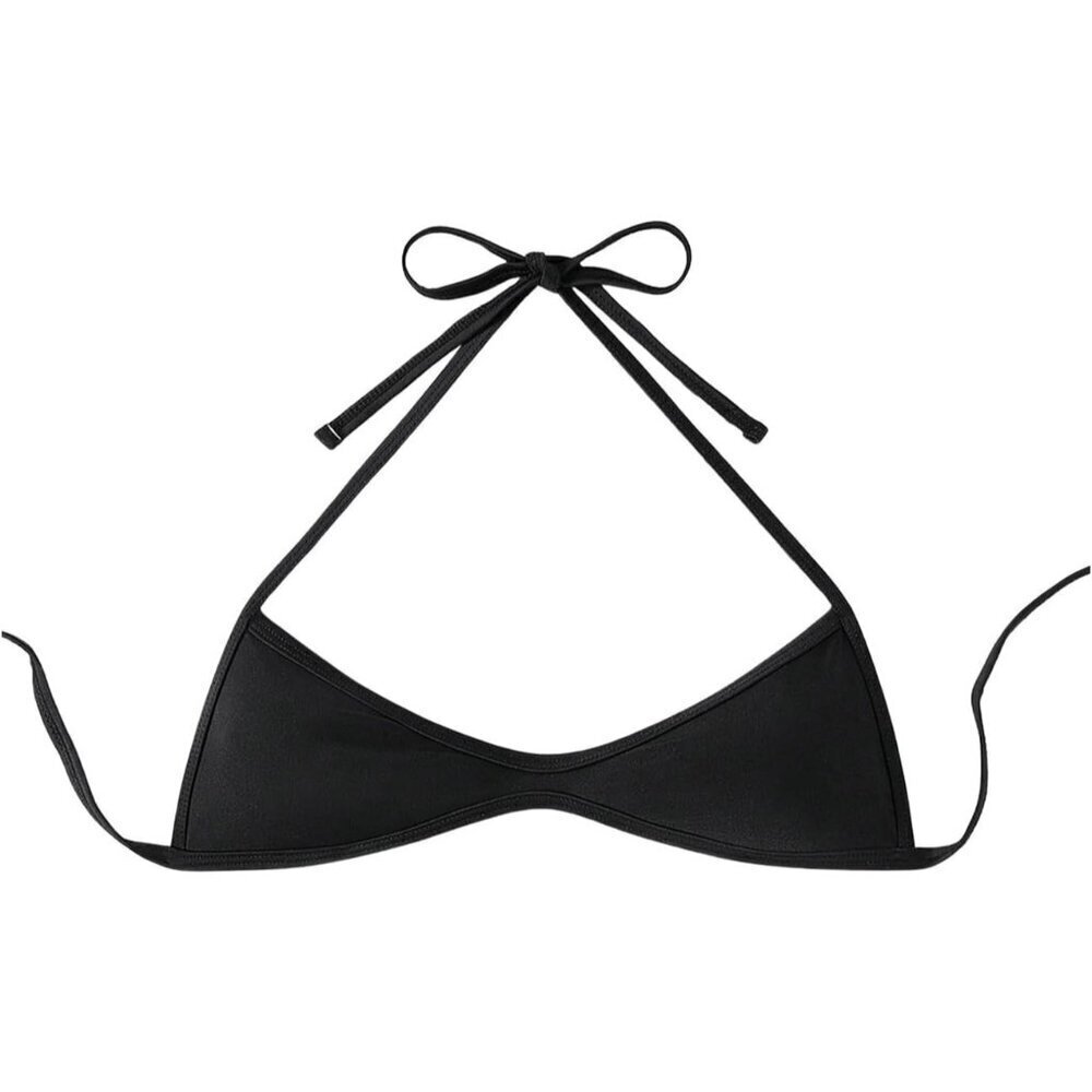 Women's Halter Bikini Top Sleeveless Tie Back Swim Beachwear Small